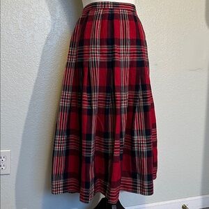 Pendleton Woolmark Wool Plaid Pleated Midi Skirt EVC